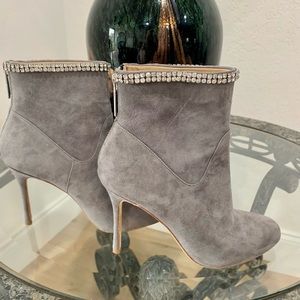 Badgley Mischka Jewel Trimmed Ankle Boots
